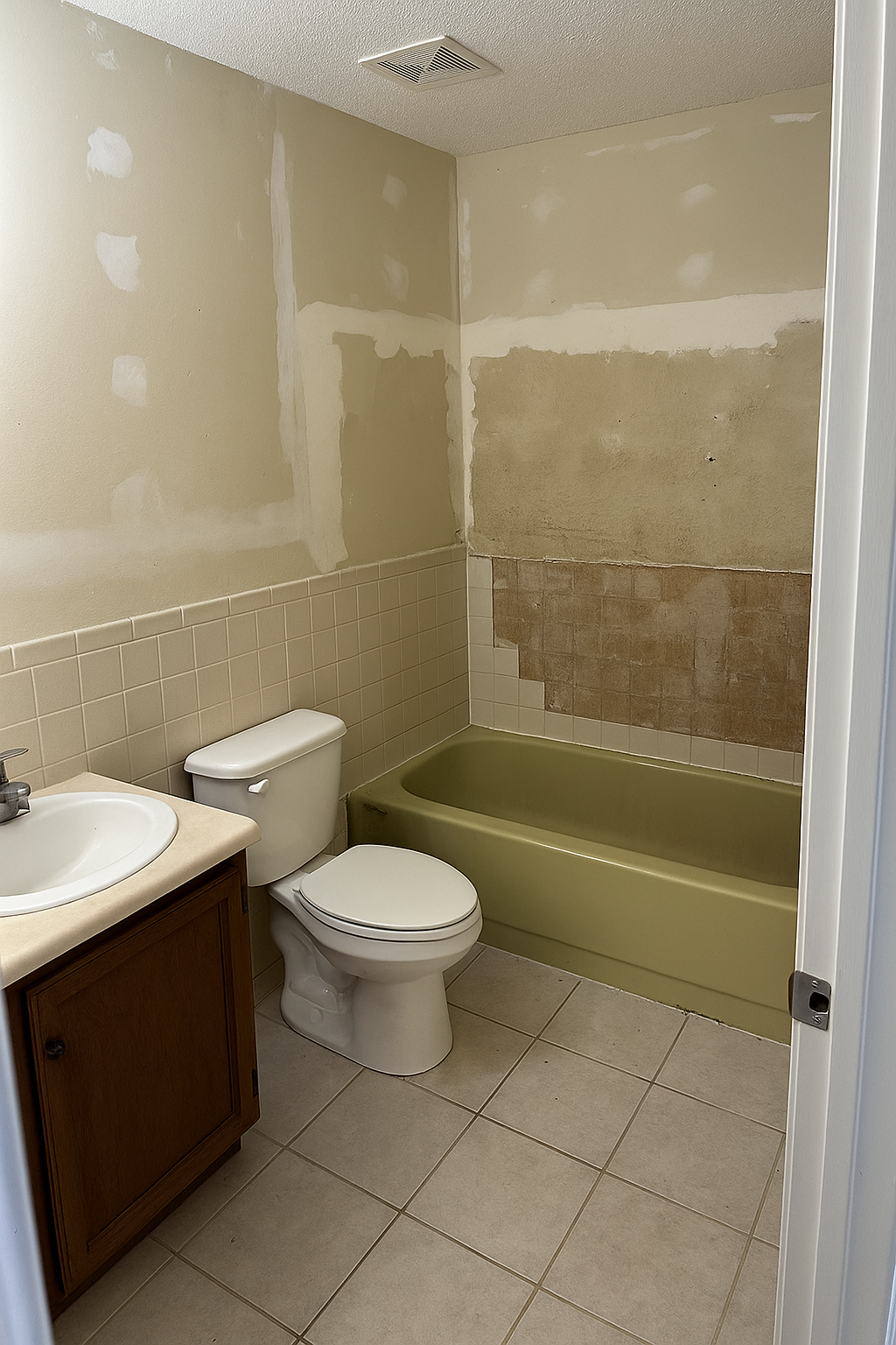Outdated bathroom before renovation