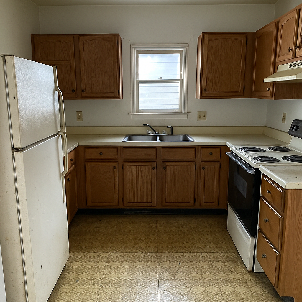 Outdated kitchen before renovation